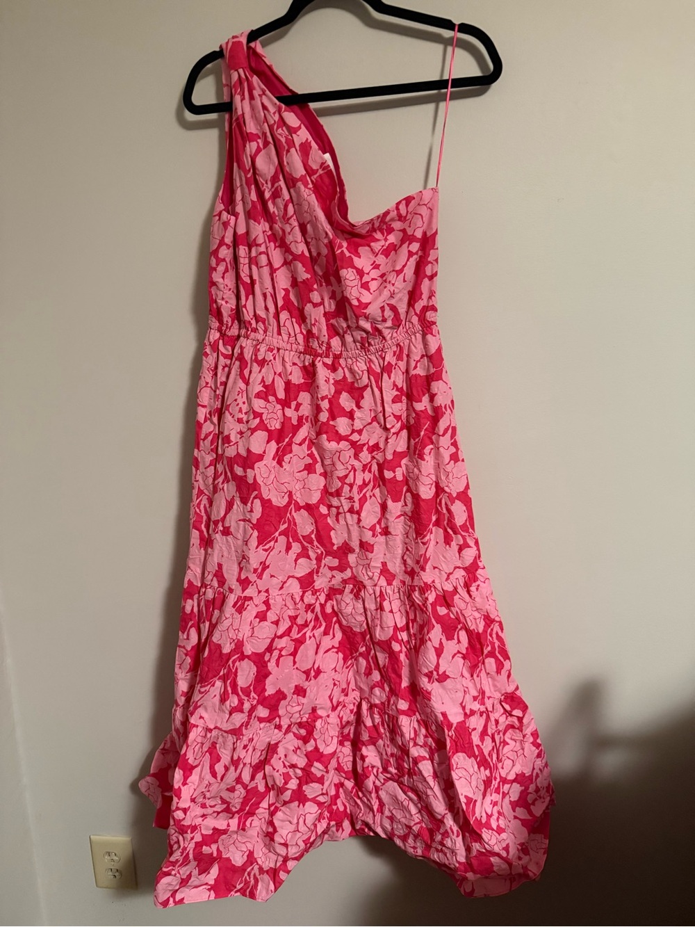 Pink Floral One-Shoulder Hyacinth House Dress